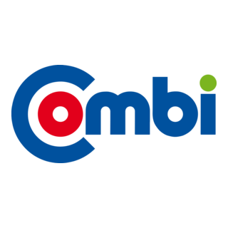 buah im Handel, Logo des Handelspartners Combi mit blauer Schrift auf weissem Grund, rotes O und gruenem Punkt auf dem i.