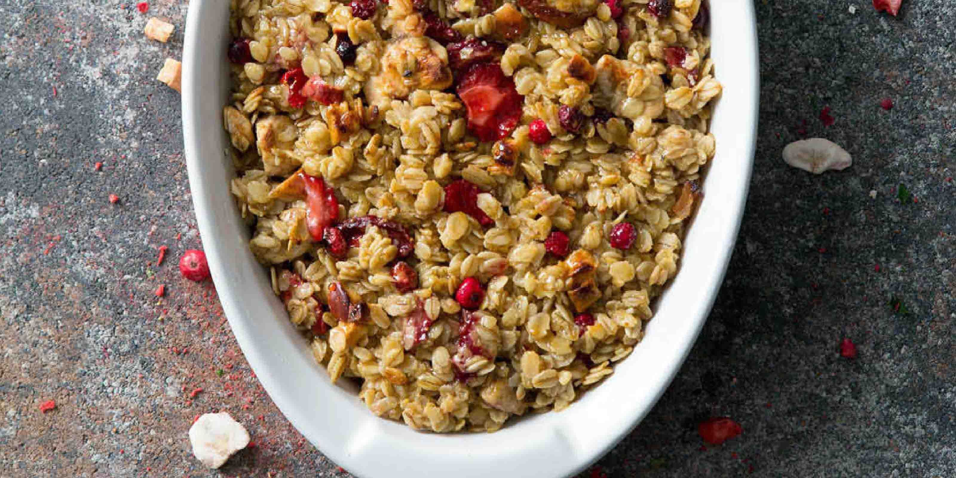 Gebackene Haferflocken mit Honig