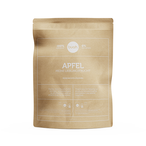 buah Vorteilspackung vakuumgetrockneter Apfel in einer braunen Papierverpackung